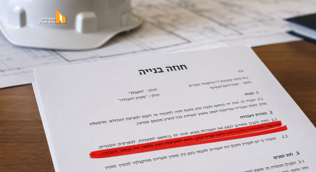 בדיקת חוזה בענף הבנייה - זיהוי סעיפים מסוכנים | התאחדות אנשי הבניין