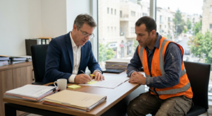 מדריך מעשי בנושא בדיקת חוזה לקבלן. למדו כיצד לבדוק סעיפים פיננסיים, להבטיח את יציבות הצוות הניהולי דרך consworkers ולנהל את אתרי הבנייה ב-CRM של BuildNav